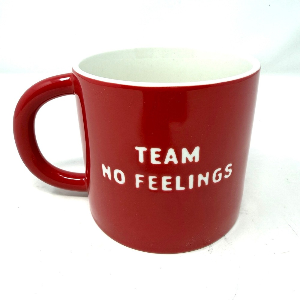 Spritz Team No Feelings Red White Stoneware Coffee Mug Target 16 oz Valentine's
